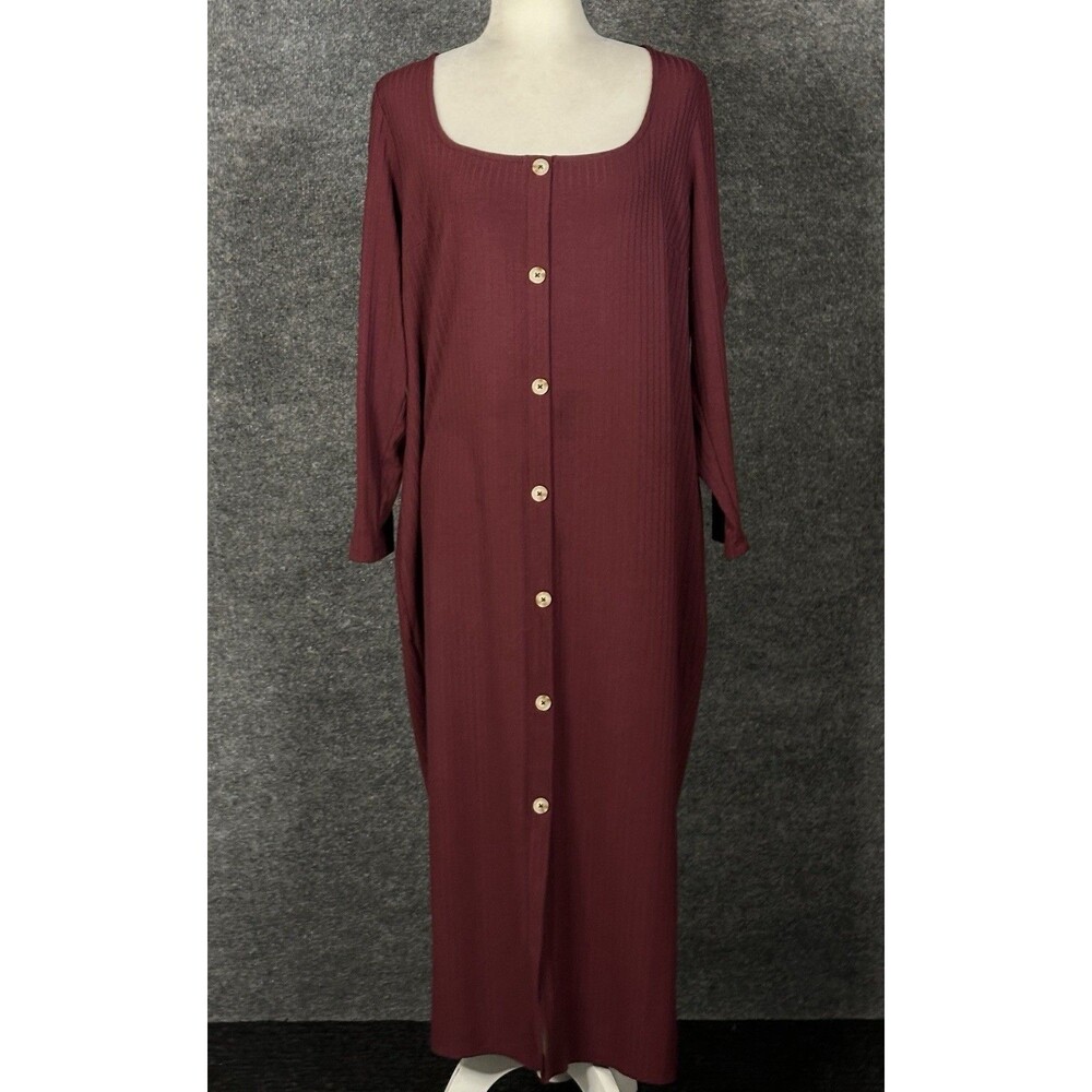 Lane Bryant Ribbed Long Sleeve Maxi Dress Size 18/20 O6128